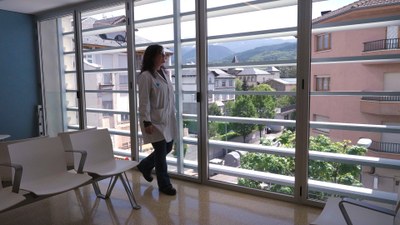 Fragment, rodat al CAP de la Seu d'Urgell, del vídeo promocional per atraure professionals sanitaris a l'Alt Pirineu i Aran (Departament de Salut)