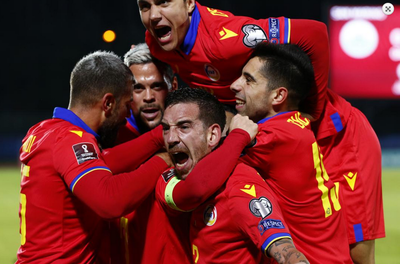 La selecció andorrana celebra la primera victòria com a visitant, a San Marino (Foto: FAF)