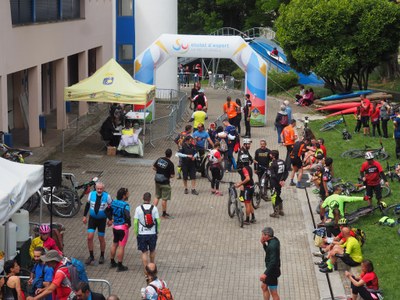 El Parc Olímpic del Segre aquest diumenge, durant l'arribada dels participants a la Pedalada de l'Escanyabocs