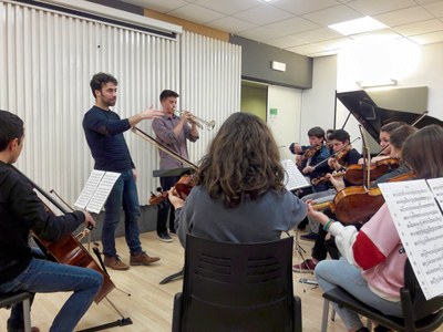 Assaig del concert simfònic de l'Orquestra del Conservatori dels Pirineus (Foto: Conservatori dels Pirineus)