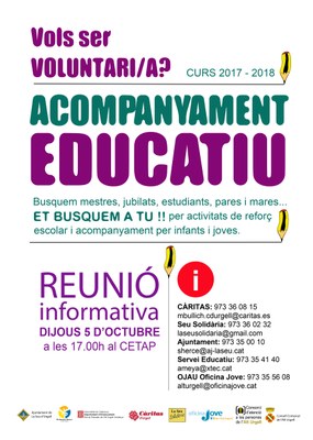 Reunió informativa sobre el projecte 'Acompanyament educatiu'