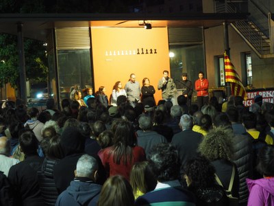 Inauguració d'una al·legoria de l'1-O a la plaça de les Monges