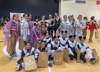 Participants del CHPA Cadí a la Trobada de Patinatge Artístic Modalitat Xous dels Consells Esportius de les Terres de Lleida (Foto: CHPA Cadí)