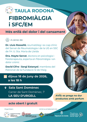 Taula rodona sobre fibromiàlgia i SFC/EM, a la Seu d'Urgell