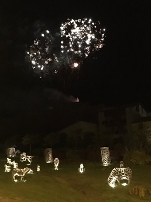 Castell de focs d'inici del Món Màgic de les Muntanyes, des de la Torre Solsona