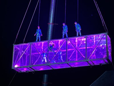 Espectacle de dansa vertical 'Eufòria', de la Companyia Sacude, a la Seu d'Urgell (Foto: RàdioSeu)