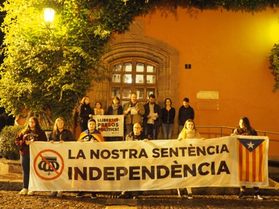 Capçalera de la concentració del 14-O a la Seu