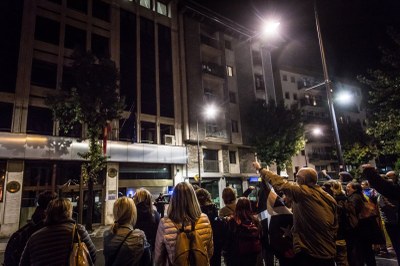 Protesta davant de l'ambaixada d'Espanya a Andorra (Foto: El Periòdic)