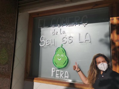 Campanya 'El comerç de la Seu és la pera!' (UBSU)