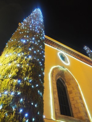 La Sala de Sant Domènec de la Seu, amb la il·luminació nadalenca