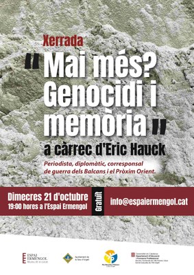 La Seu d'Urgell organitza el cicle de xerrades 'Mai més? Genocidi i memòria' amb el periodista Eric Hauck