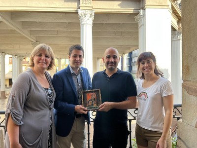 Joan Barrera i Gemma Tó, amb l'alcalde d'Ordizia, Adur Ezenarro, i la tinent d'alcalde Maitane Álvarez