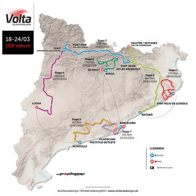 Recorregut de la Volta Ciclista a Catalunya 2024