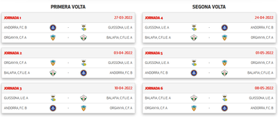 Calendari de la fase de permanència a Segona Catalana de futbol (grup 7.4)
