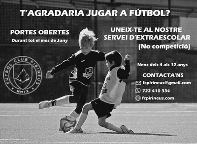 Portes obertes per a nens de 4 a 12 anys a l'FC Pirineus