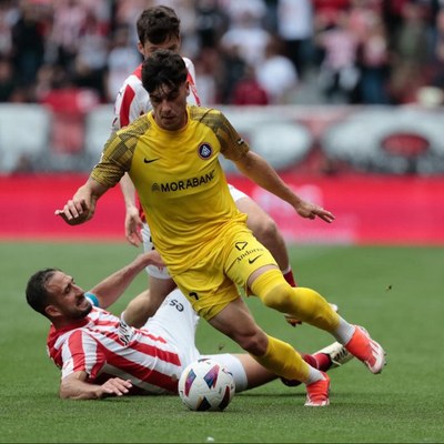 L'FC Andorra, en el partit d'aquest cap de setmana passat a Gijón (Foto: @fcandorra)