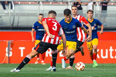 L'FC Andorra, al partit d'aquest diumenge a Lezama (Foto: @fcandorra)