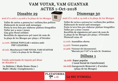 Actes a la Seu d'Urgell per commemorar l'1-O