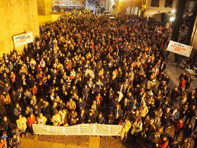 Concentració a la Seu per l'alliberament de Jordi Sànchez i Jordi Cuixart