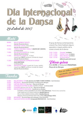 Cartell d'activitats del Dia Internacional de la Dansa a la Seu