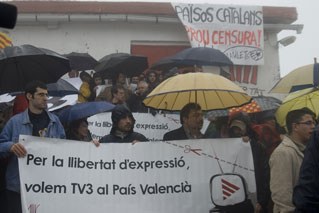 Protesta contra el tancament de repetidors de TV3
