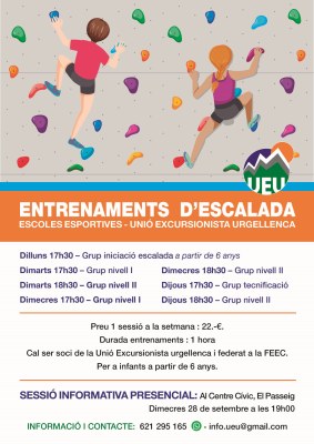 Entrenaments d'escalada organitzats per la UEU