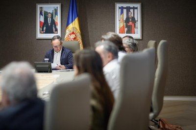 Xavier Espot, en la reunió del Pacte d'Estat (Foto: Govern d'Andorra)