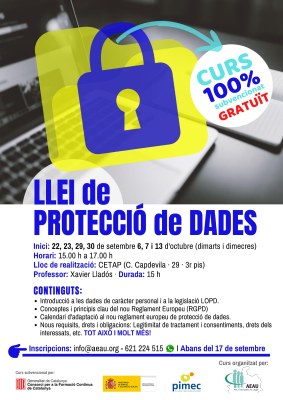 Curs de l'AEAU sobre la Llei de protecció de dades