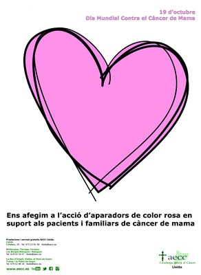 Cartell de la campanya en suport a la lluita contra el càncer de mama (AECC Alt Urgell)