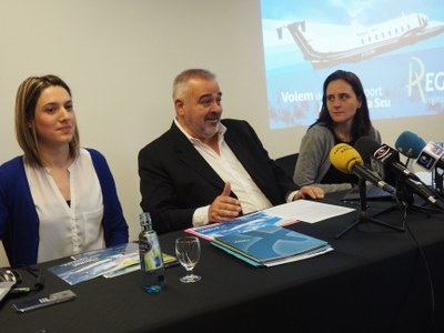 Presentació de les noves connexions aèries entre la Seu i Palma, Madrid i Marsella