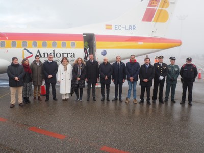 Recepció oficial al primer vol de la línia aèria entre l'Aeroport Andorra-la Seu i Palma