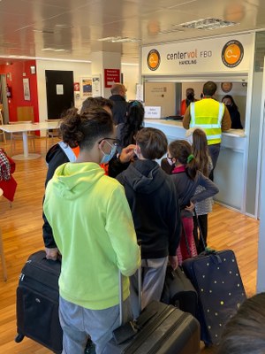 Simulacre de facturació a l'Aeroport Andorra-la Seu, abans de l'inici de la línia regular amb Madrid (Foto: Govern d'Andorra)