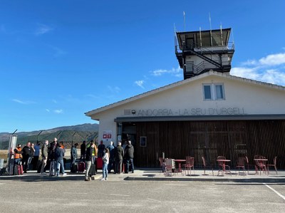Simulacre d'entrada de passatgers a l'Aeroport Andorra-la Seu (Foto: Govern d'Andorra)