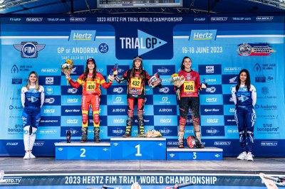 Laia Pi (dorsal 409), segona classificada a la prova d'aquest diumenge del GP d'Andorra de Trial (Foto: Comú de Sant Julià de Lòria)