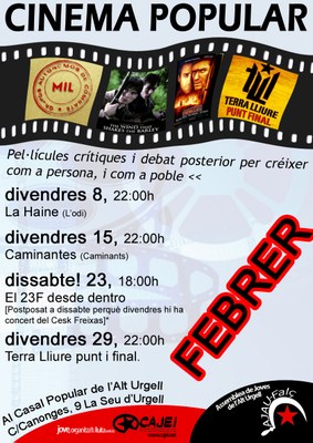 Cartell del cicle de cinema de l'AJAU-Cajei