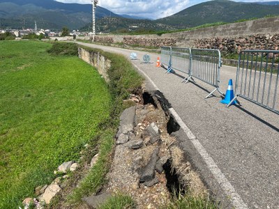 Aprovada una partida per arranjar un mur que ha cedit al camí de la Bastida 