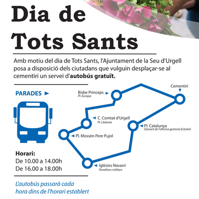 Parades de l'autobús a la Seu d'Urgell amb motiu del Dia de Tots Sants