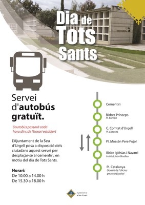 Servei d'autobús gratuït a la Seu d'Urgell amb motiu de Tots Sants