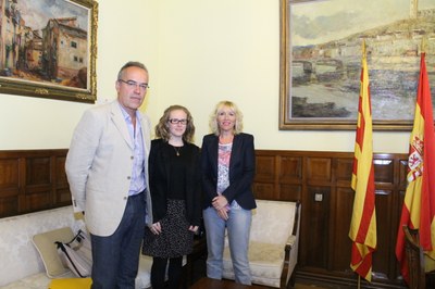 Cristina Barbens, amb Xavier Esteve i Inma Manso