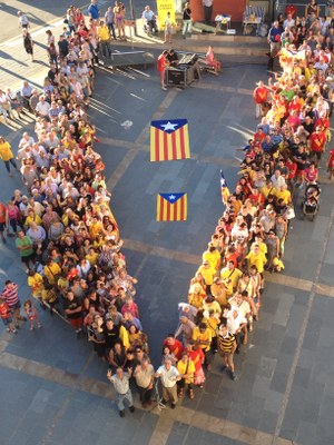 Via Catalana 2014 - Assaig de la 'V' a la Seu