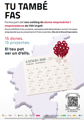 Cartell de la recerca de dones per al Catàleg de dones emprenedores i empresàries de l'Alt Urgell