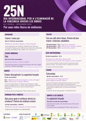 Programa de la commemoració del 25-N a l'Alt Urgell