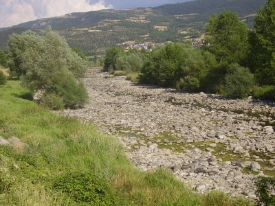 Situació de manca de cabal al Segre, a Alàs