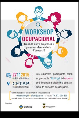 Cartell del 'workshop' ocupacional a la Seu