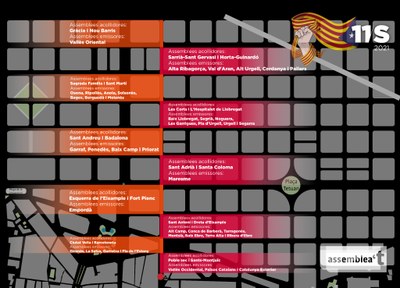 Planificació de la manifestació de la Diada 2021, aquest dissabte a Barcelona (Foto: ACN)