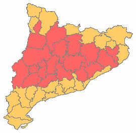 Mapa - Risc per calor (21 agost 2012)