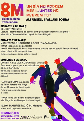 Actes organitzats pel Comitè 8-M Alt Urgell