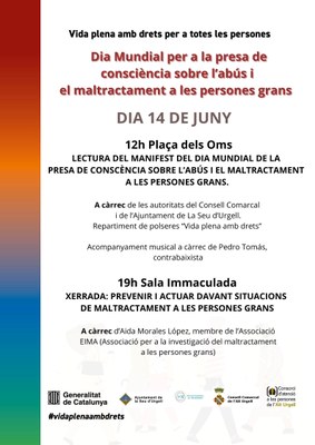 Commemoració del Dia Mundial de la Presa de Consciència sobre l'Abús i el Maltractament a les Persones Grans a l'Alt Urgell