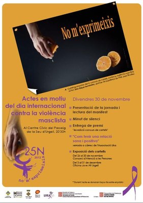 Cartell actes dia internacional contra la violència masclista 2012