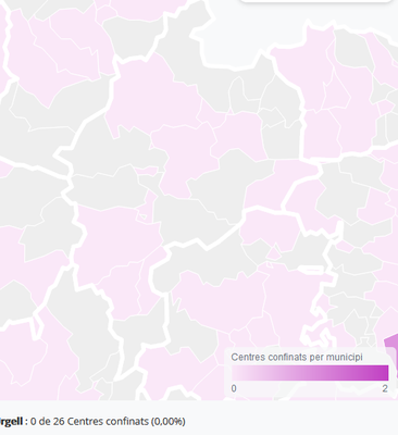 Mapa d'incidència de la Covid-19 als centres escolars de l'Alt Urgell (Departament d'Ensenyament)